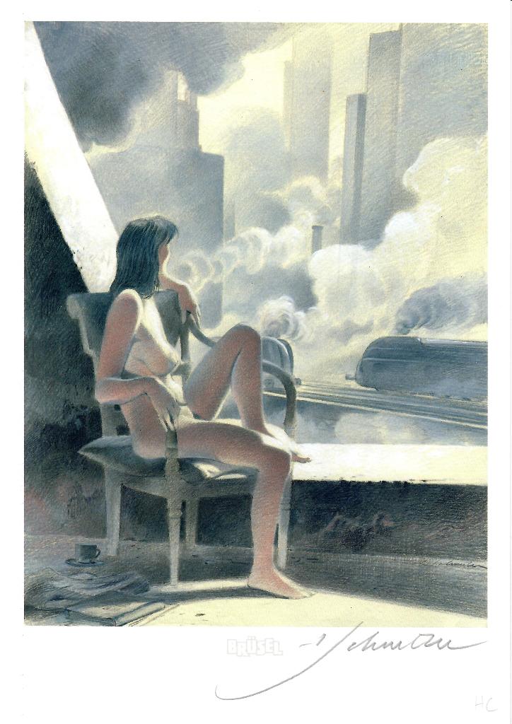 La jeune fille à la fenêtre, Livres, François Schuiten, Une BD, Comme neuf, Envoi