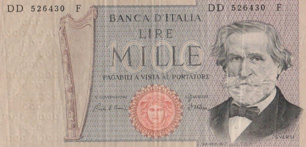 1000 lires Giuseppe Verdi, Italie 1980, Enlèvement ou Envoi, Italie
