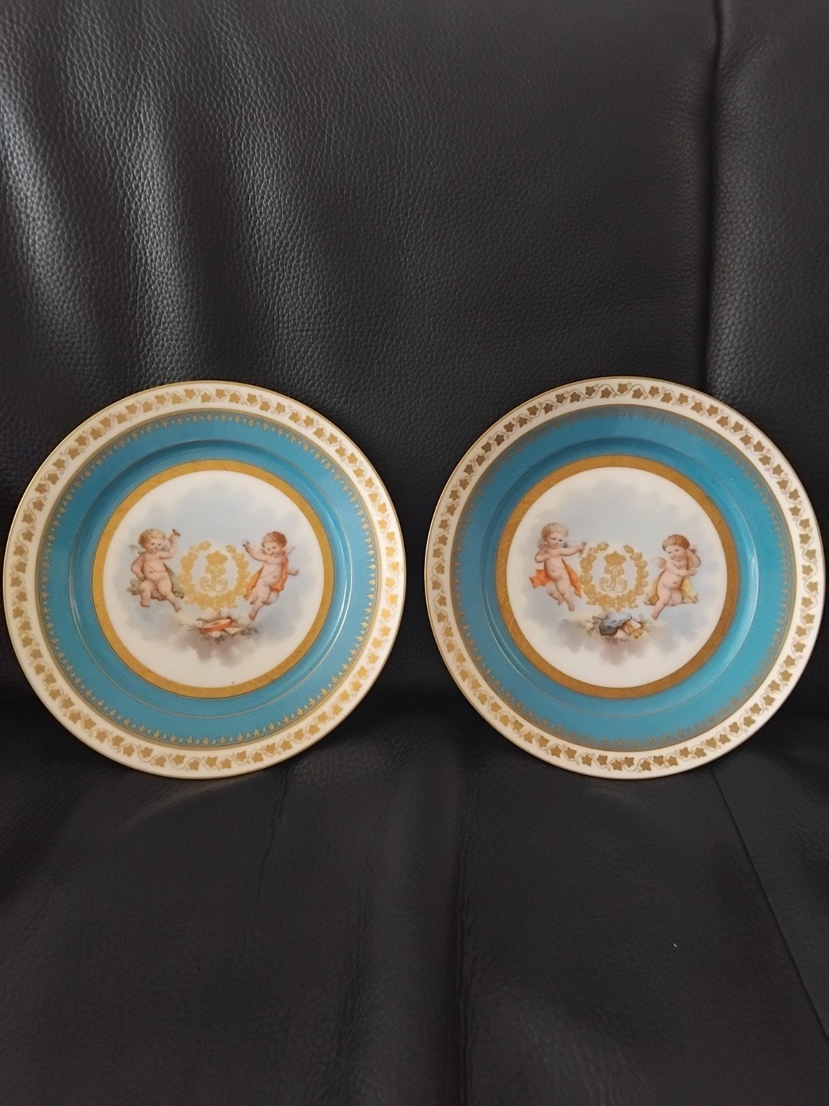 (2stuks) Antieke porseleinen/Sierborden "Sevres"19th., Antiek en Kunst, Ophalen of Verzenden