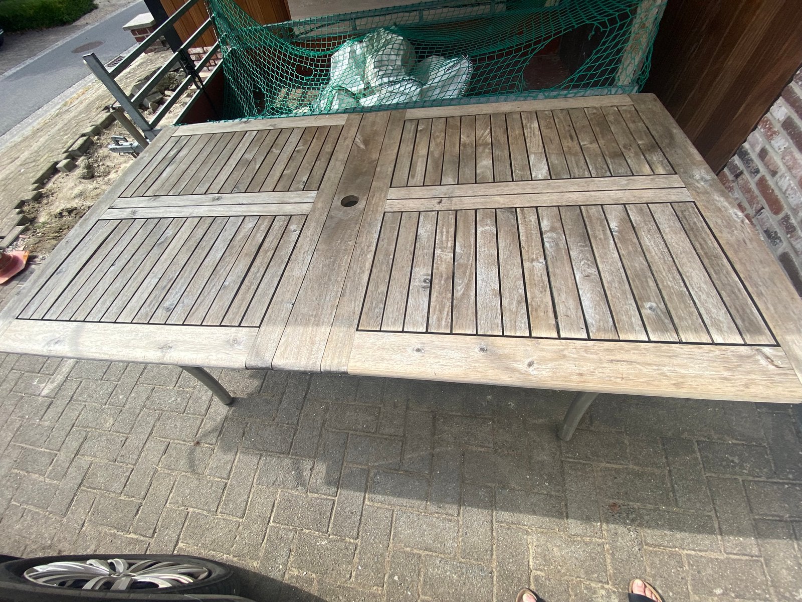Houten tuintafel, Tuin en Terras, Terrasdelen en Vlonders, Ophalen, Gebruikt