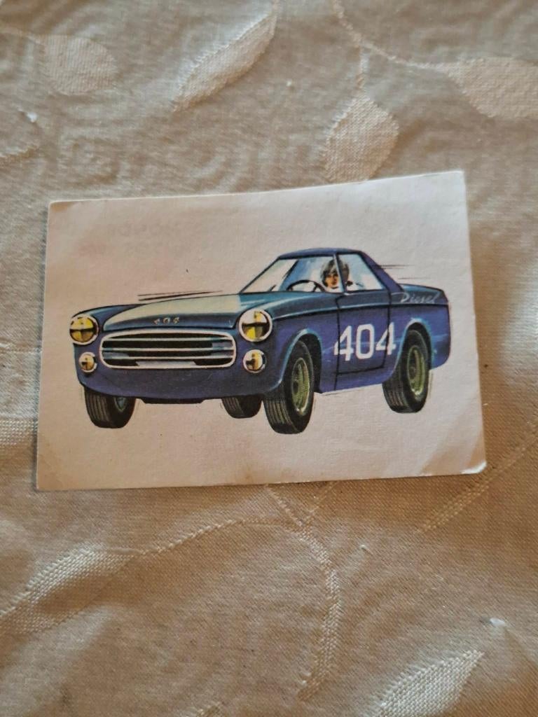 Prentje/Chromo : Peugeot 404 Diesel/Chocolade Jacques, Collections, Enlèvement ou Envoi, Gravure, Utilisé, Autres sujets/thèmes