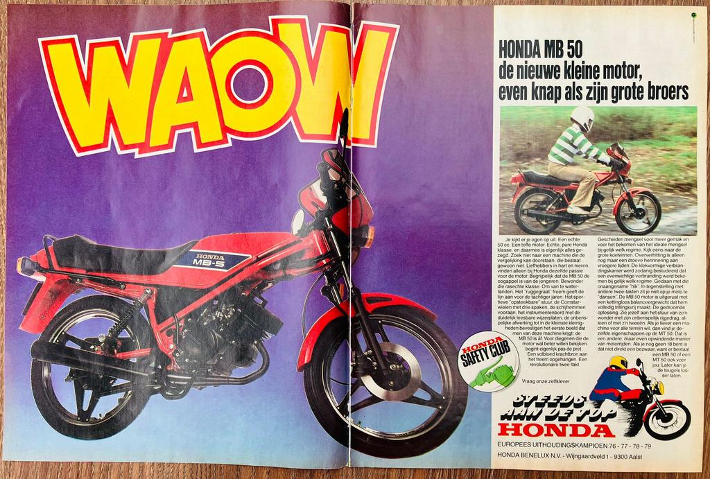 Vintage reclame Honda MB5, Ophalen of Verzenden, Zo goed als nieuw