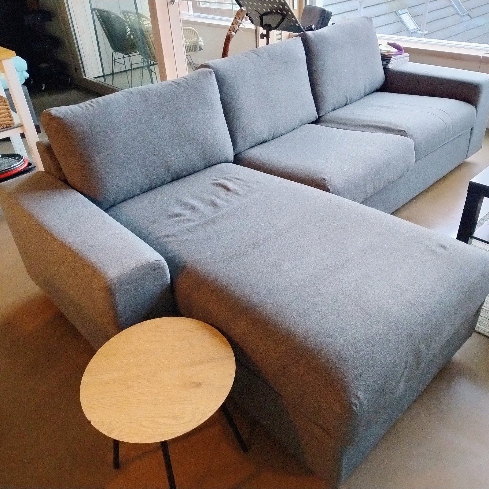 3-zitsbank met chaise longue, Ophalen, Stof