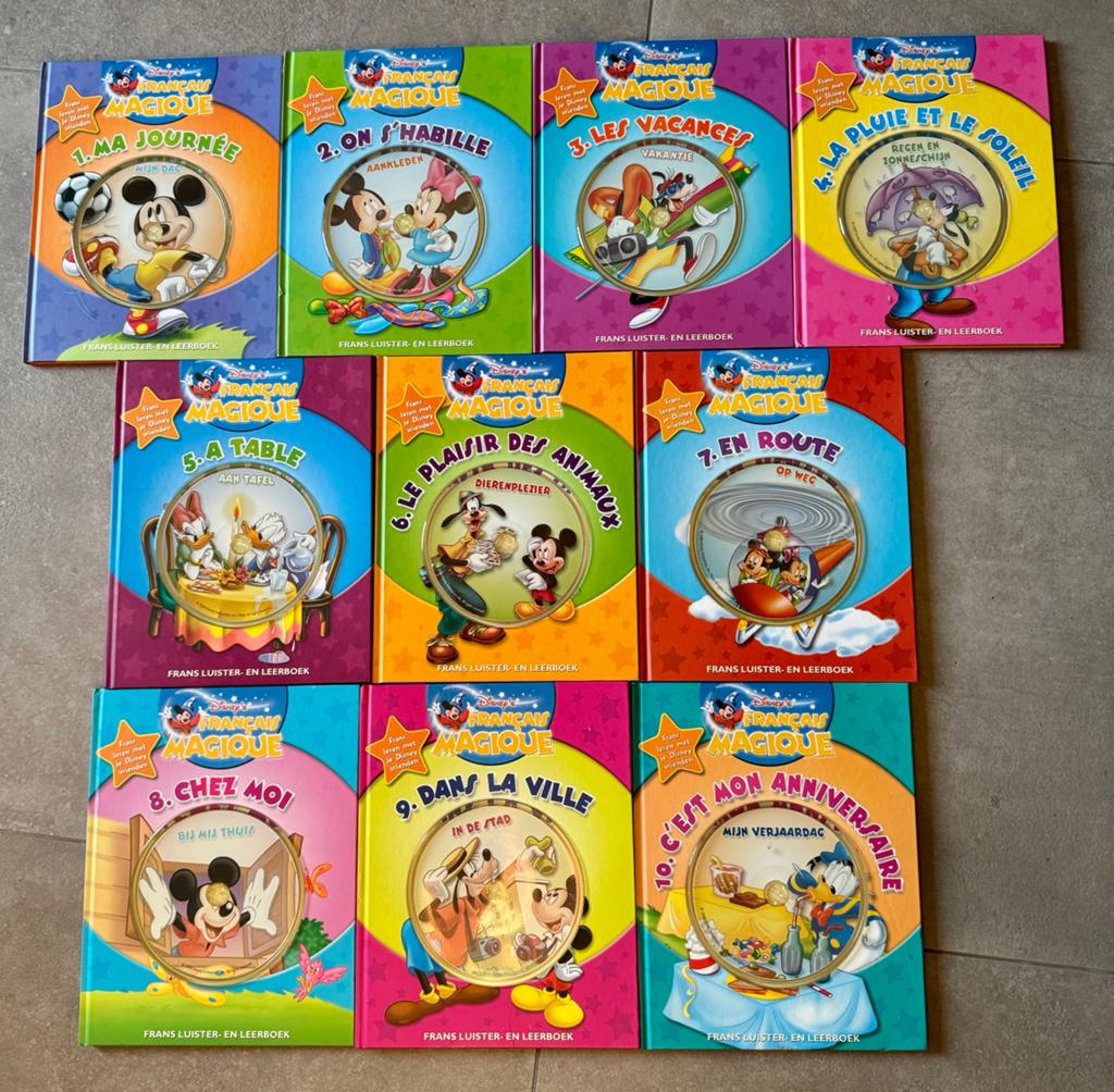 Disney leerboekjes (Frans en Engels) met DVD, Verzamelen, Ophalen, Overige figuren, Nieuw, Overige typen