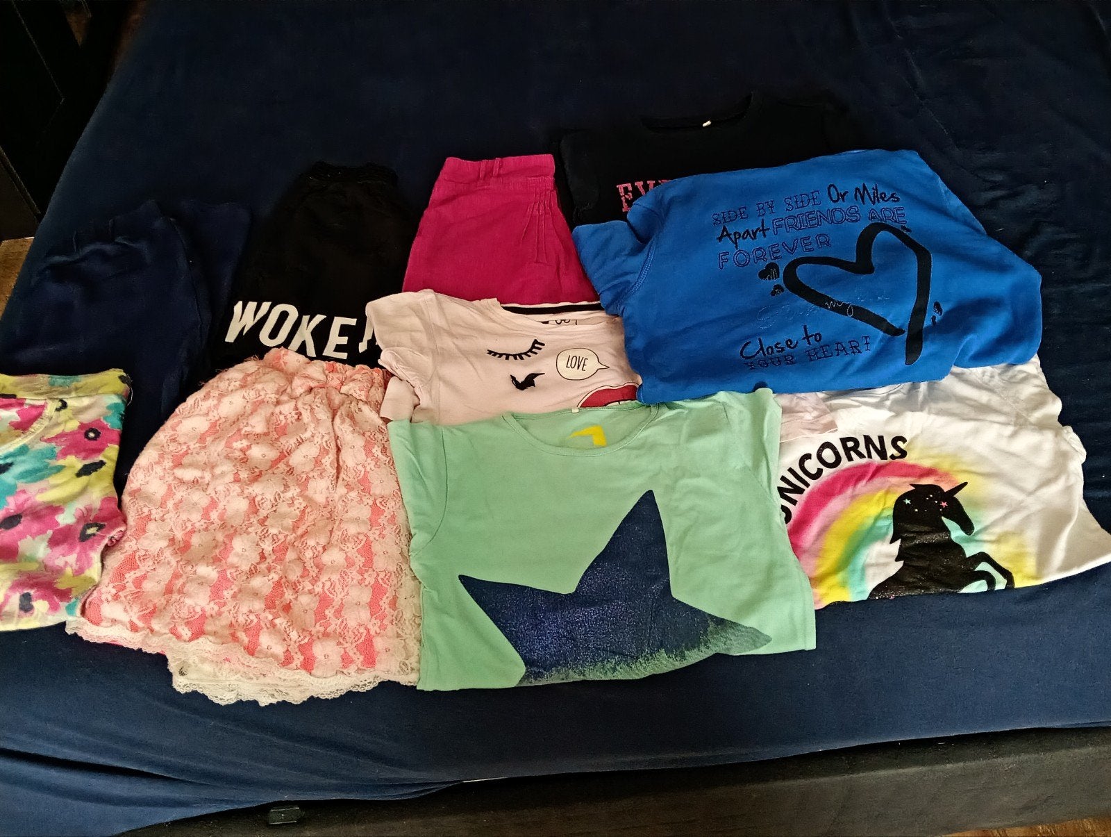 Pakket van 10 artikelen voor meisjes 128/140, Enlèvement ou Envoi, Utilisé, Taille 128