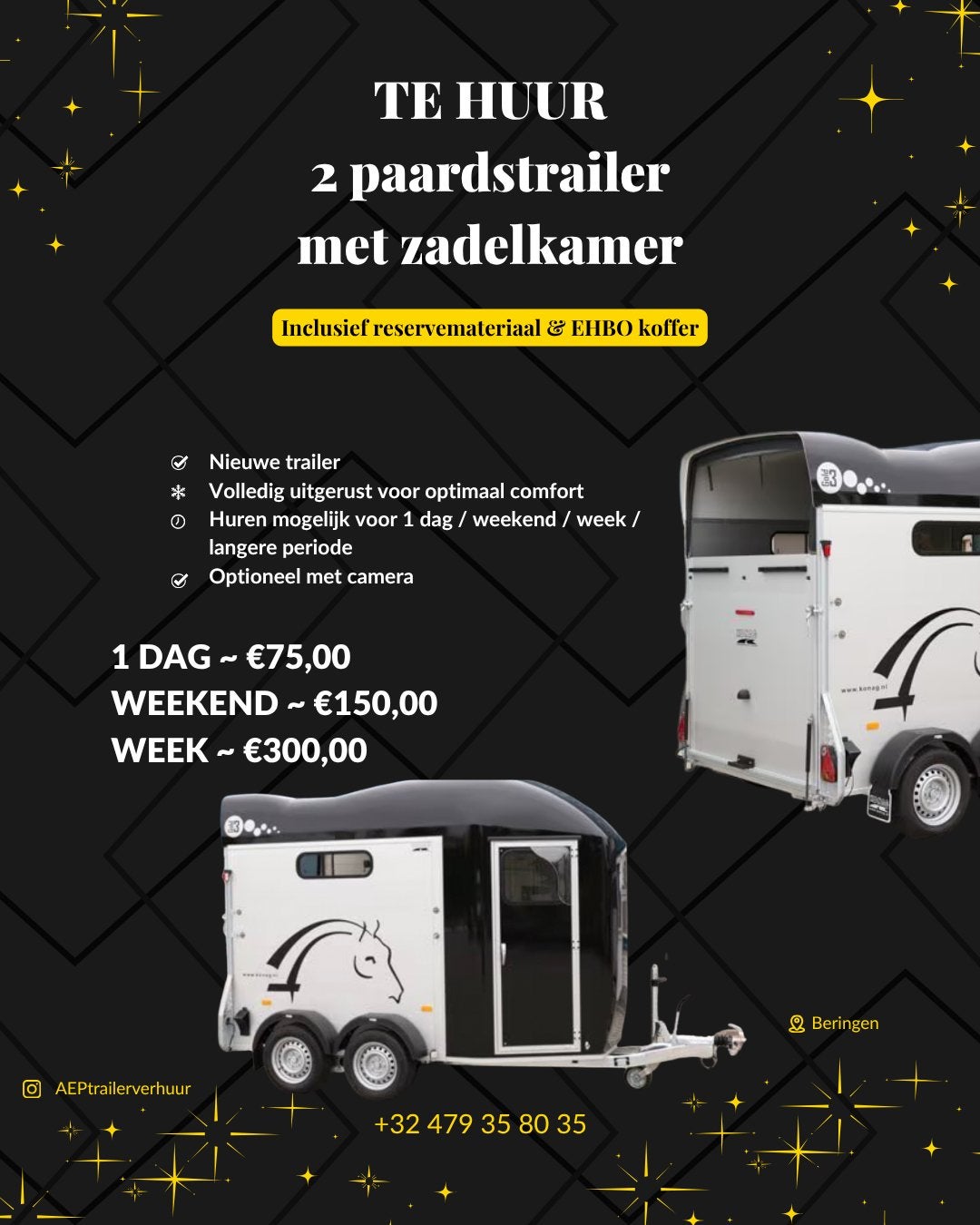 Paardentrailer te huur