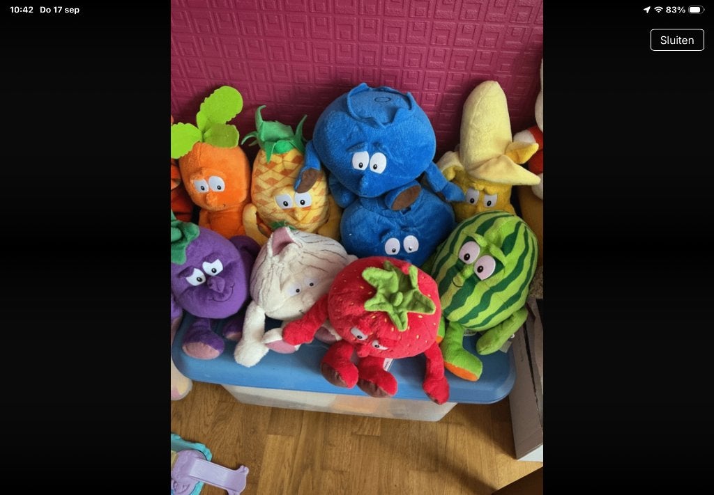 Groenten en fruit knuffels, Ophalen of Verzenden, Zo goed als nieuw