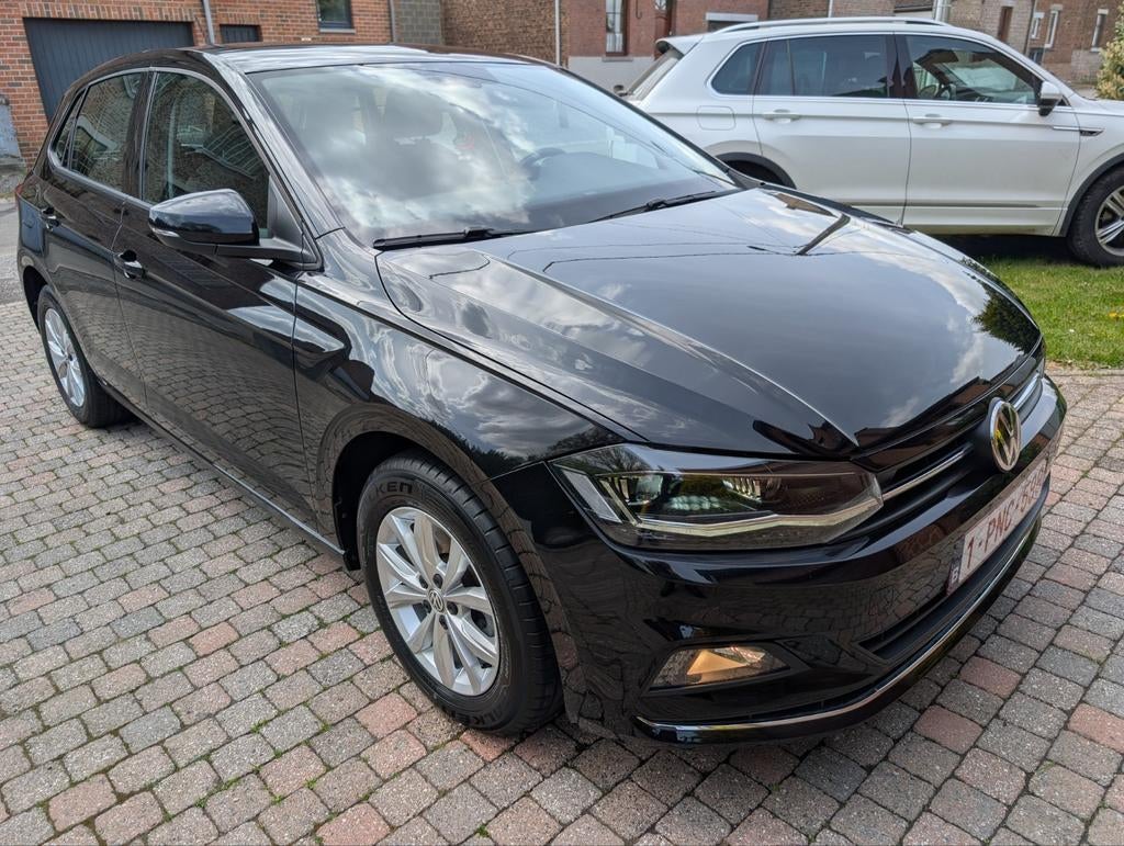 VW Polo HighLine de 2019 - 1er Proprio - 80600km, Ophalen, Volkswagen, Zwart, Overige carrosserie