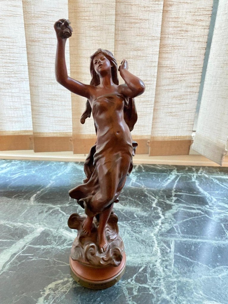 Metalen/bronzen beeld, Antiek en Kunst, Kunst | Beelden en Houtsnijwerken, Ophalen, 20 - 50 cm, Beeld, Metaal
