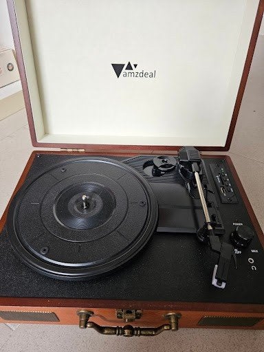 Platine vinyle valise effet bois - Pour pièces / Déco, Enlèvement ou Envoi, Utilisé, Autres instruments