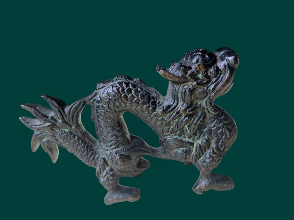 14 cm lang bronzen Draken/Lion Fo beeld, Ophalen