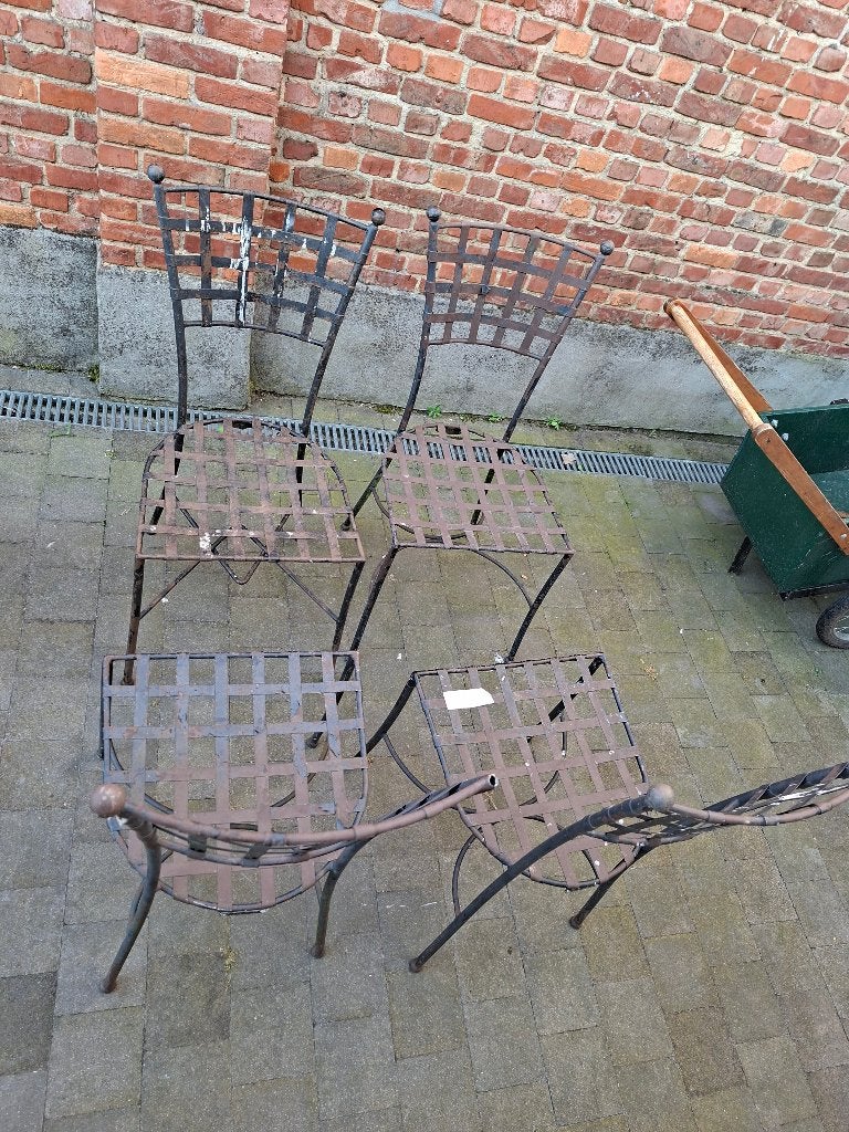 Tuinstoelen linea ferrea, Ophalen, Gebruikt, Metaal