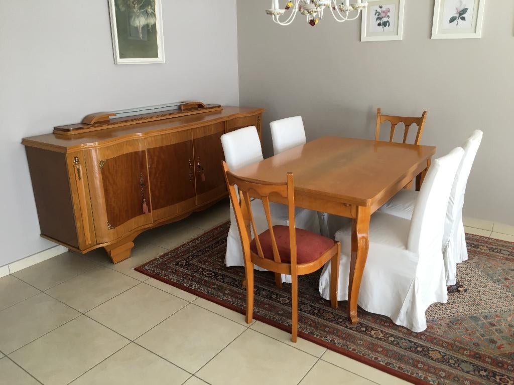 Eetkamer in fineer, Enlèvement, Utilisé, 4 à 6 chaises