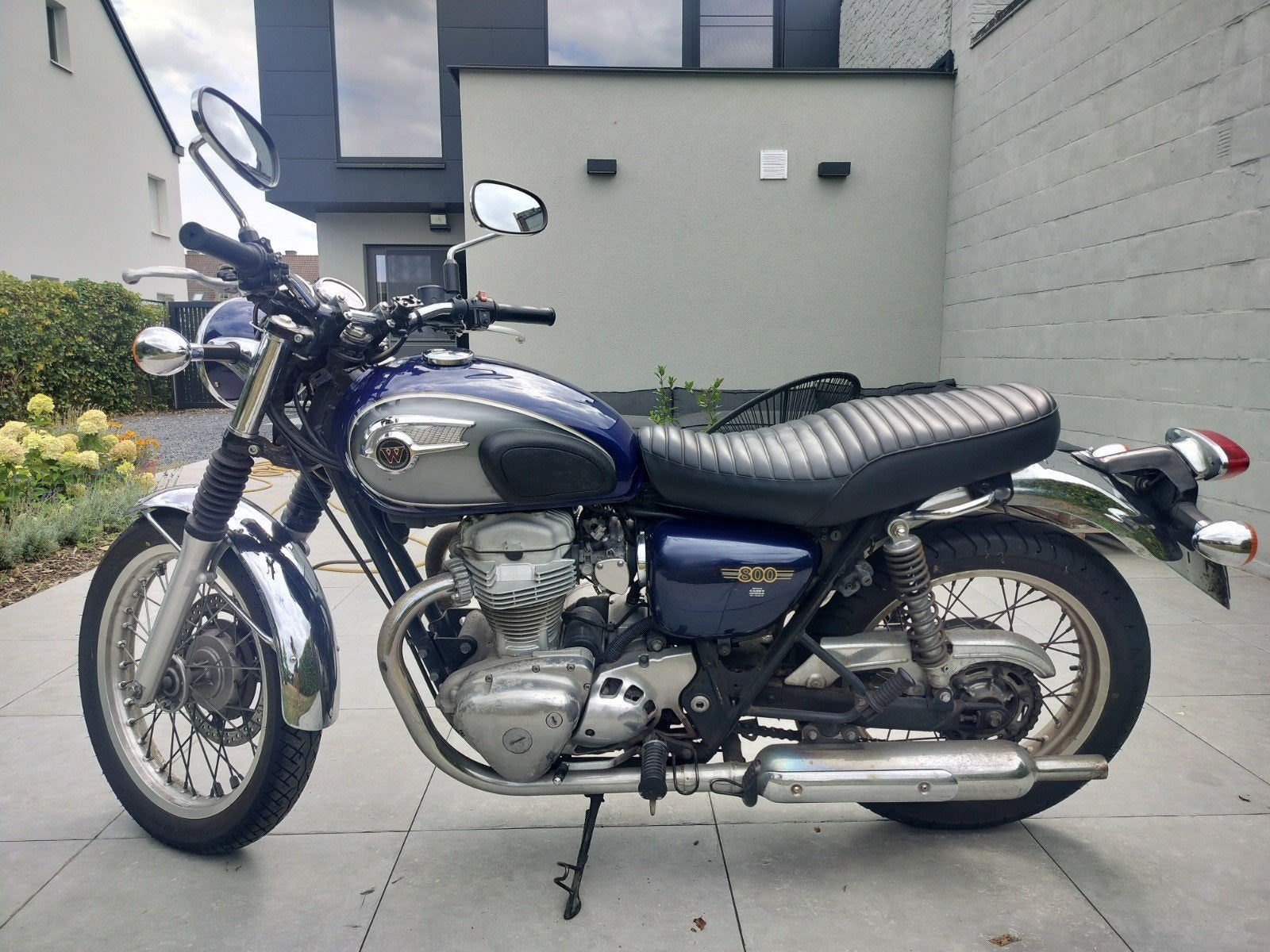Kawasaki W 800 blauw metallic, Motoren, 2 cilinders, Gebruikt, Particulier, Handgeschakeld