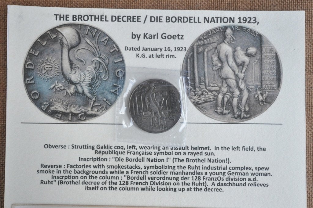 1923 Médaille satirique occupation de la Ruhr + photos, Collections, Objets militaires | Seconde Guerre mondiale, Armée de terre