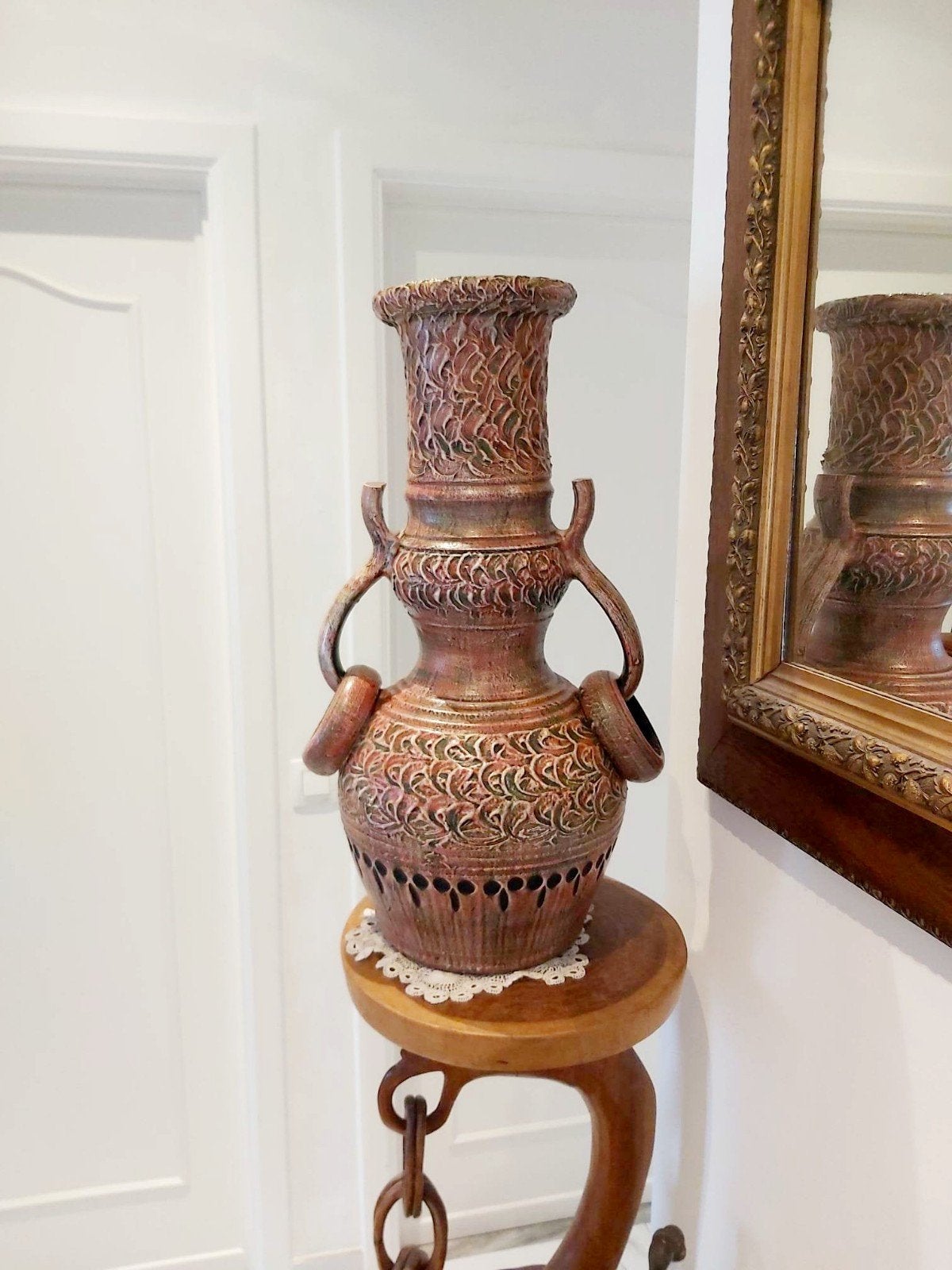 Grote terracotta vaas. Grote vintage vaas, midden 20e eeuw, Ophalen of Verzenden