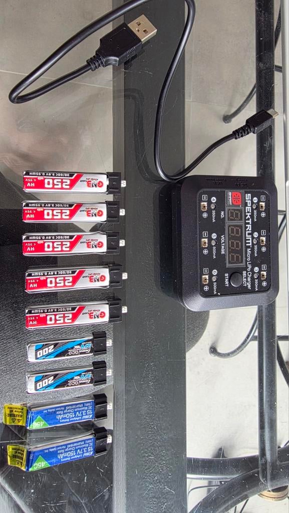 Spektrum micro Lipo charger met lipo´s, Ophalen of Verzenden