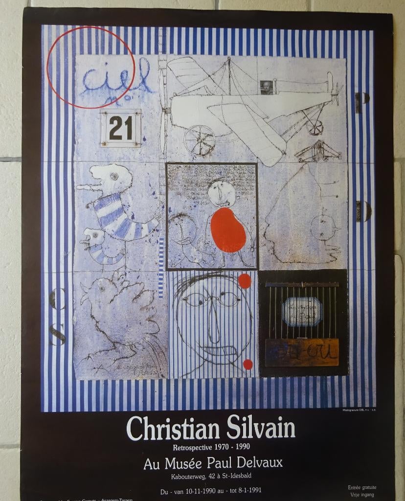 Christian Silvain, Affiche, Museum Delvaux 1990, Enlèvement ou Envoi