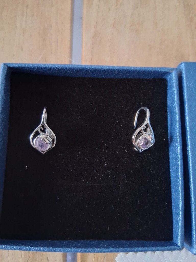 OHAYOO Oorbellen – Lila Amethyst geboortesteen februarii, Handtassen en Accessoires, Oorbellen, Paars, Onbekend, Nieuw, Ophalen of Verzenden