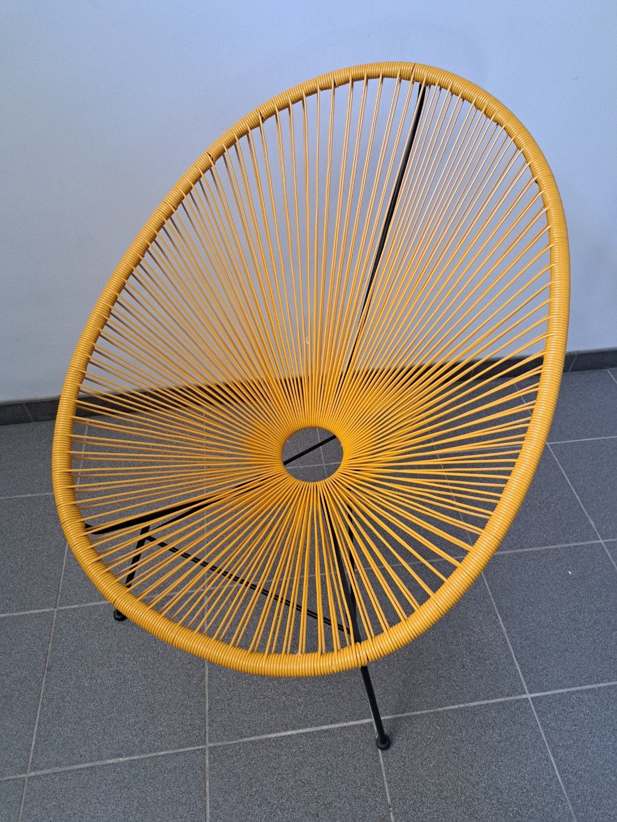 Mooie tuin- of terrasstoel in geel kunststof, Jardin & Terrasse, Chaises de jardin, Enlèvement, Comme neuf, Synthétique