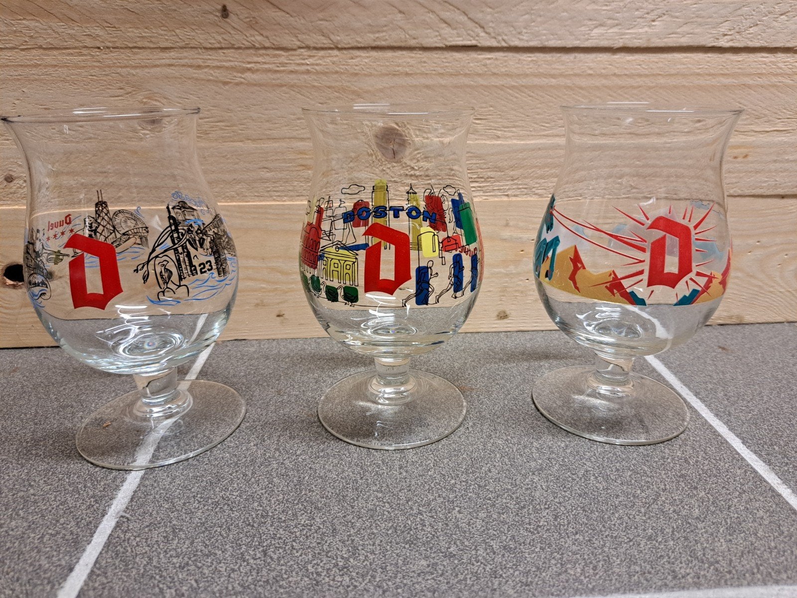 Duvel glazen USA reeks (4), Verzamelen, Biermerken, Ophalen of Verzenden, Duvel