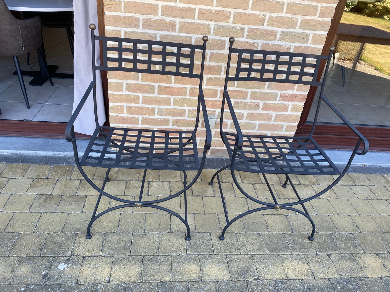 Gietijzeren tuinstoelen, Tuin en Terras, Ophalen, Gebruikt