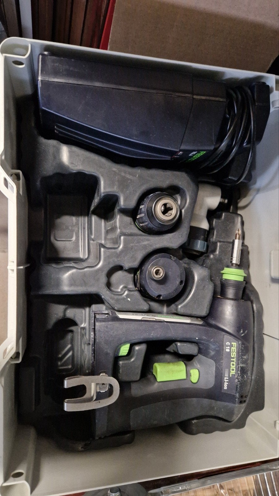 Festool C18, visseuse, perceuse + mandrins suppl, Enlèvement ou Envoi