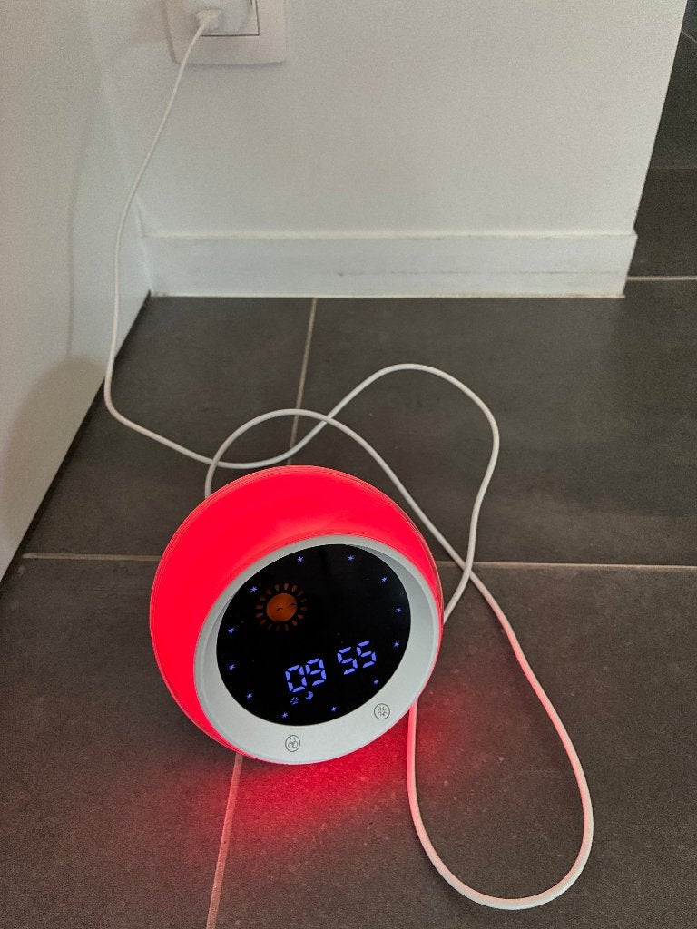 baby nachtlampje klok met zon en maan, Ophalen of Verzenden, Gebruikt, Klok