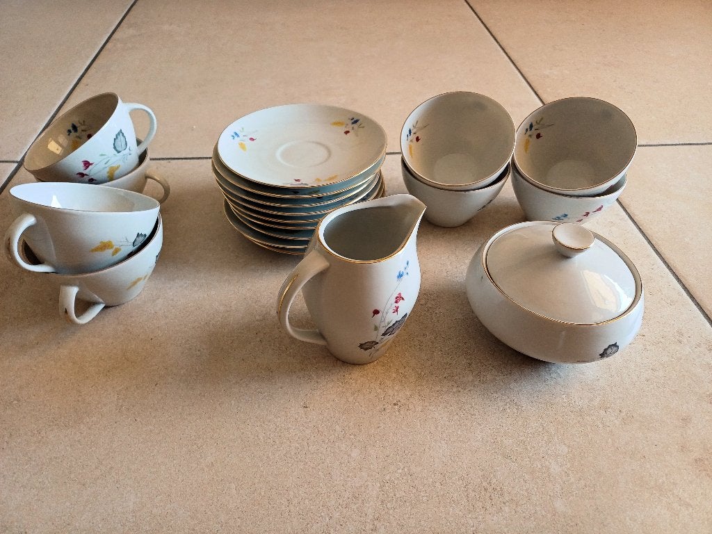 ensemble à café ,pot au lait et sucrier, Vintage, Enlèvement, Utilisé, Porcelaine