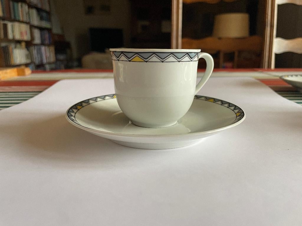Service à café CACHAREL, Enlèvement ou Envoi, Utilisé, Porcelaine, Tasse et/ou soucoupe