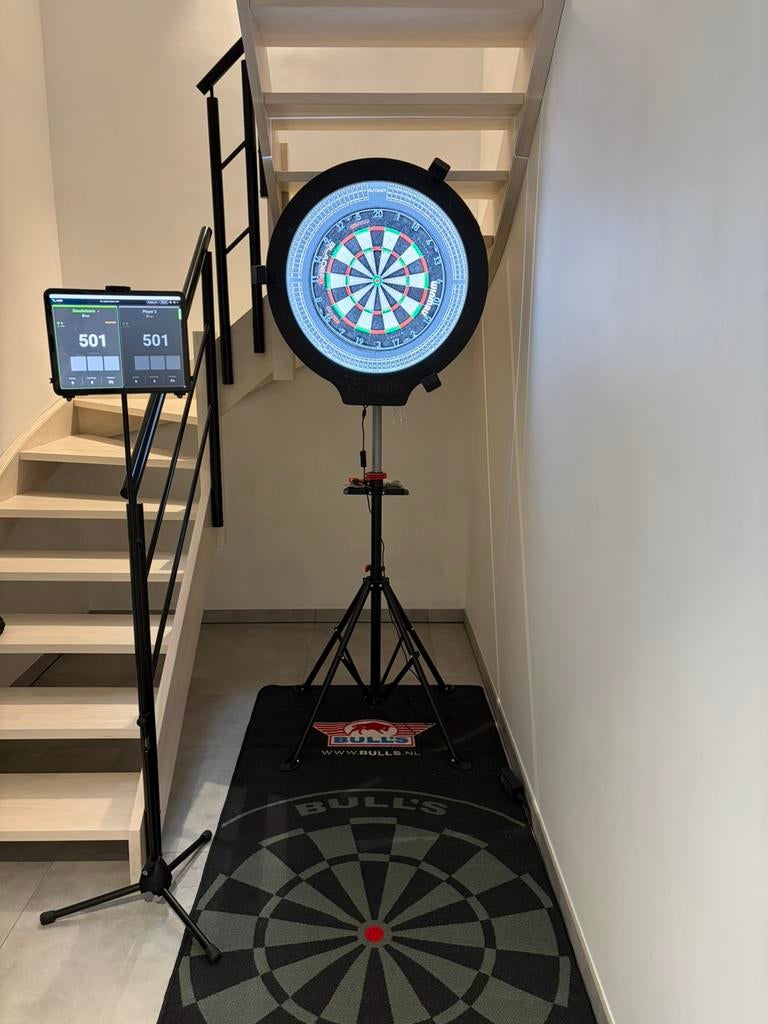 Complete Scolia dartssetup, Enlèvement, Comme neuf, Cible de fléchettes, Pointe souple