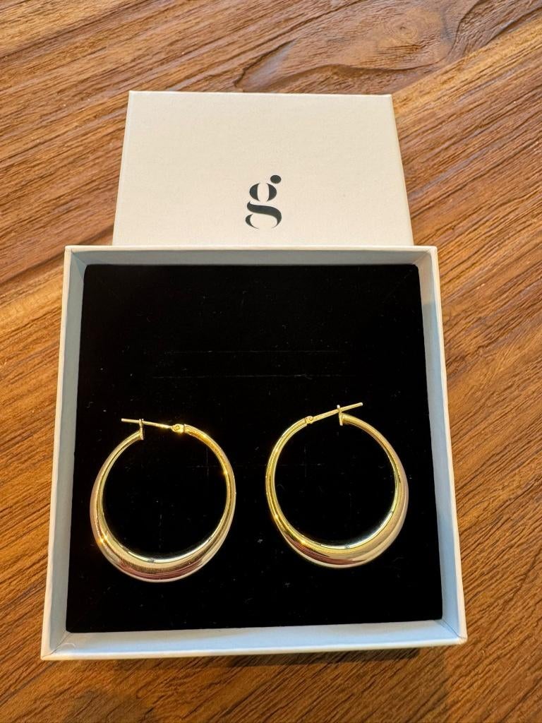 Gouden oorbellen 18kt, Hangers, Ophalen of Verzenden, Zo goed als nieuw, Goud