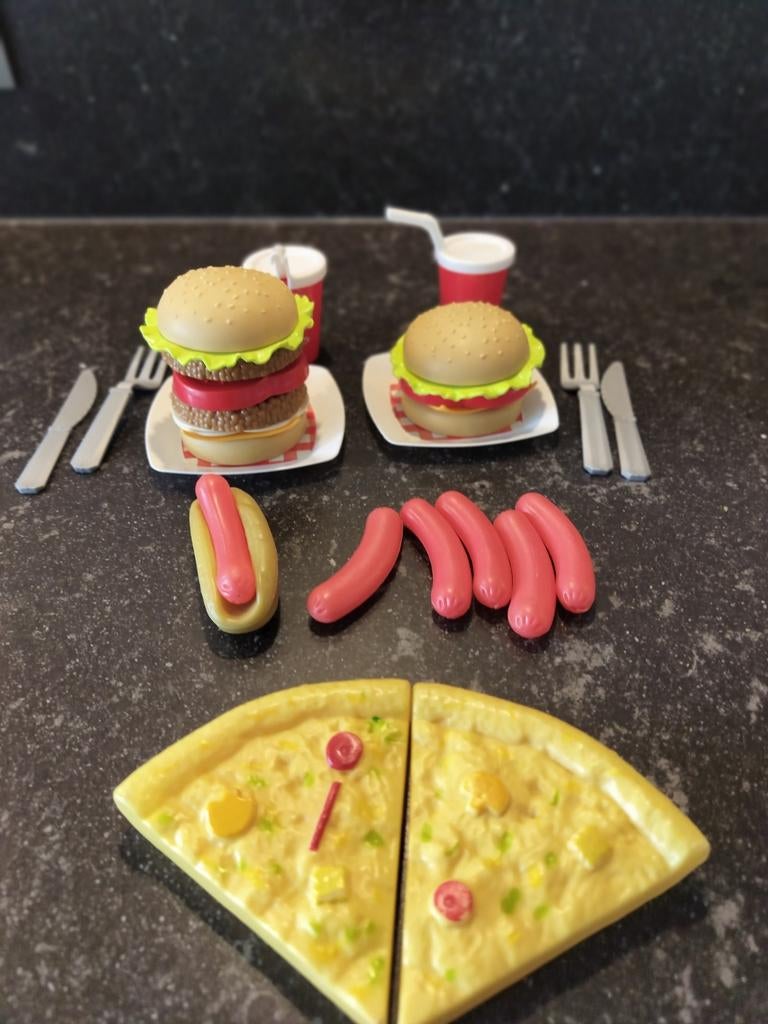 Speelset fastfood, aanvulling speelkeuken, Ophalen of Verzenden, Speelkeuken