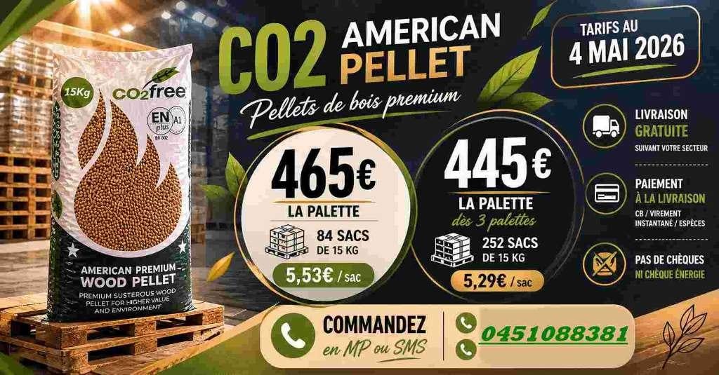 pellet 100% résineux par palette règlement à la réception, 6 m³ ou plus, Envoi, Autres essences de bois