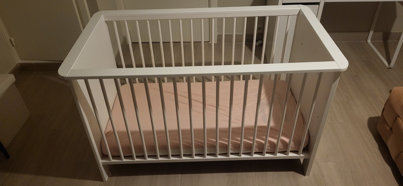 kinderbed / babybed, Sommier à lattes, 70 à 85 cm, Enlèvement, Utilisé