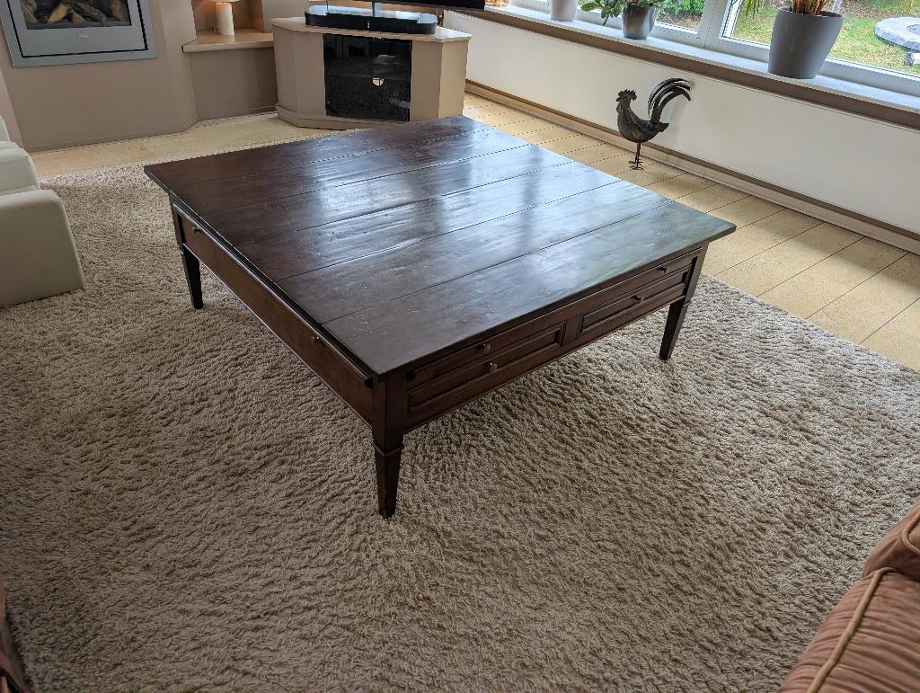 Prachtige koloniale salontafel (120x120x47cm), 100 à 150 cm, Moins de 50 cm, Koloniaal, 100 à 150 cm