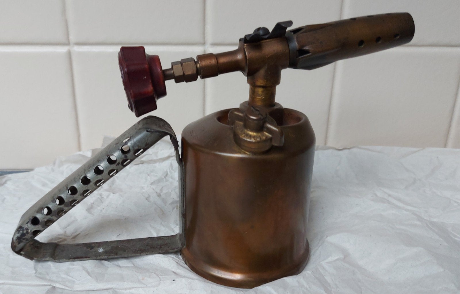 Antieke messing soldeerlamp Optimus, Antiek en Kunst, Ophalen