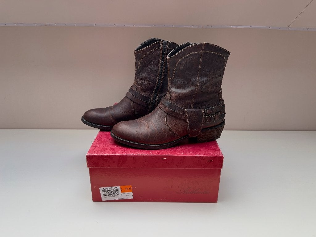 Kickers - Boots Santiags cuir marron chocolat - Pointure 39, Enlèvement ou Envoi, KICKERS, Brun, Boots et Botinnes