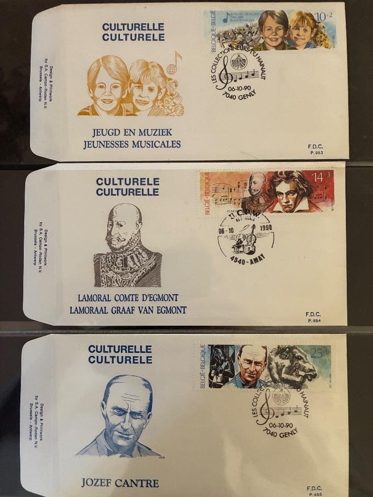 Belgique fdc 2387/2389 cw 9,00€, Art, Affranchi, Oblitération 1er jour, Envoi