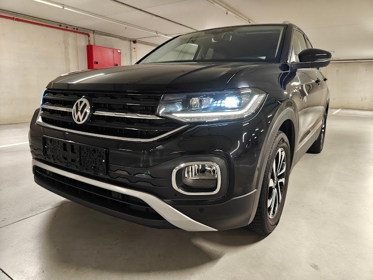 Volkswagen T-Cross Style DSG 1.0Tsi 02/2020 Nav IQ Lights Ap, T-Cross, Parkeerassistent, Leder en Stof, Zwart