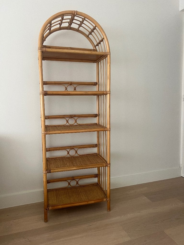 Rotan vintage kast, Huis en Inrichting, Ophalen, Met plank(en), Vintage rotan, 50 tot 100 cm