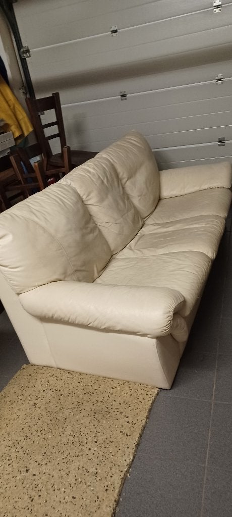 Siège 3 places en cuir, Maison & Meubles, 200 à 250 cm, Banc droit, Enlèvement, Utilisé