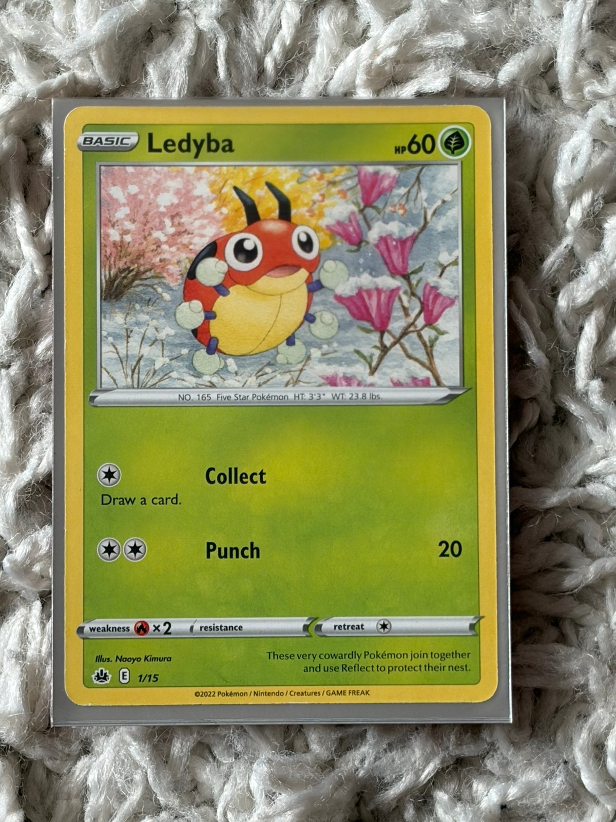 POKEMON - Ledyba - 1/15, Hobby en Vrije tijd, Ophalen of Verzenden, Zo goed als nieuw, Losse kaart