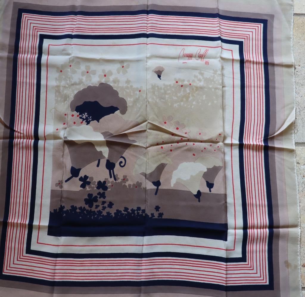 Foulard zijde, Kleding | Dames, Maggy Rouff Paris, Verzenden, Zo goed als nieuw, Sjaal