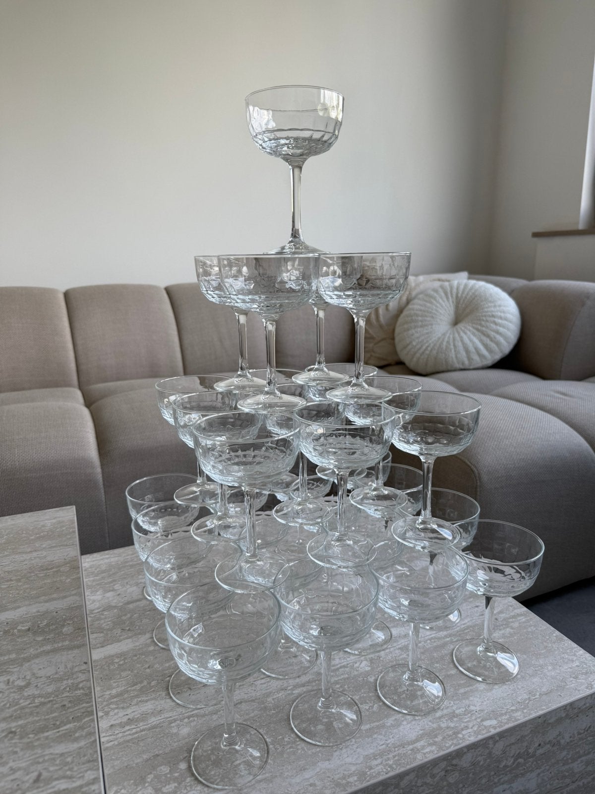 Tour de verres Mariage / Verres de Champagne, Antiquités & Art, Antiquités | Verre & Cristal, Enlèvement