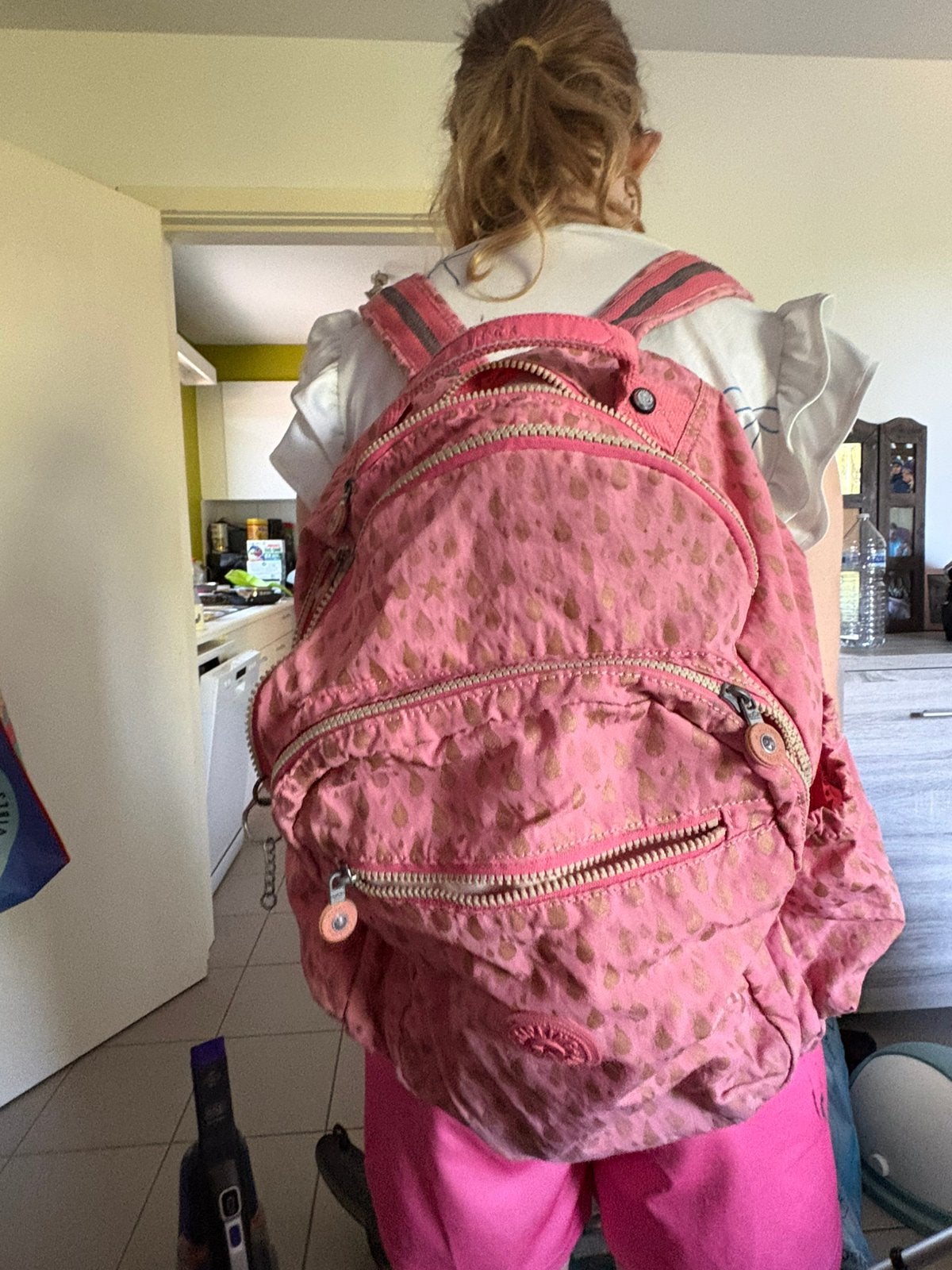 Kipling rugzak, Bijoux, Sacs & Beauté, Sacs | Cartables, Comme neuf, Sac à dos, 40 à 50 cm, 40 à 50 cm, Rose, Enlèvement ou Envoi