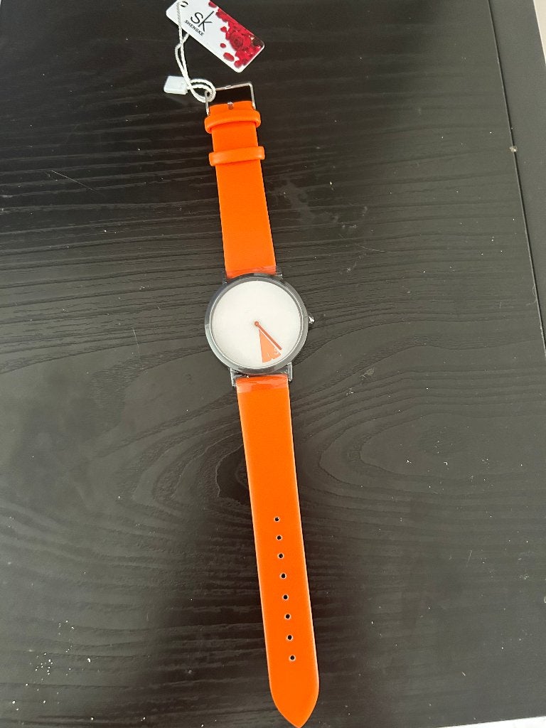 Trendy oranje dameshorloge, Handtassen en Accessoires, Horloges | Dames, Overige merken, Kunststof, Polshorloge, Nieuw