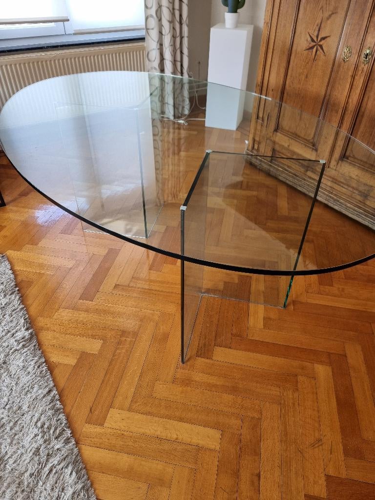 Roche Bobois - Glazen eettafel, Ophalen, Zo goed als nieuw, Glas