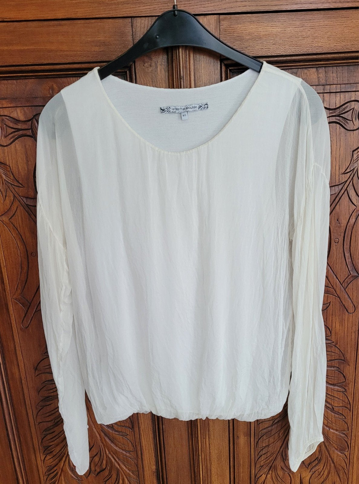 Blouse surdimensionnée froissée de la marque La Fée Marabout, Enlèvement ou Envoi, Taille 38/40 (M), Blanc