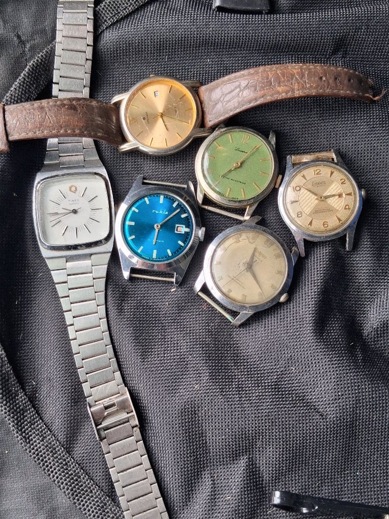 Lot vintage heren horloges, Handtassen en Accessoires, Horloges | Heren, Overige merken, Overige materialen, Gebruikt, Verzenden